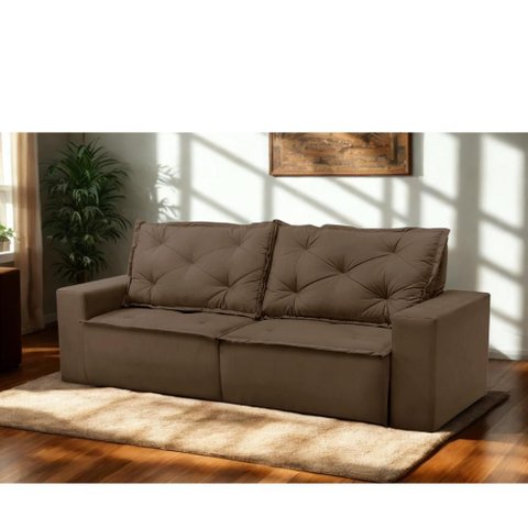 Sofá Retrátil e Reclinável 2 Lugares com Molas 1,50m Atenas Suede Mirra Decor