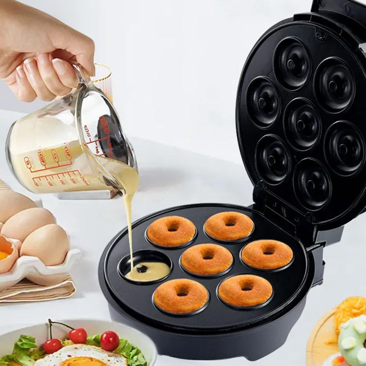 Mini Máquina de Fazer Donuts Rosquinhas 7 Furos 110v - 2