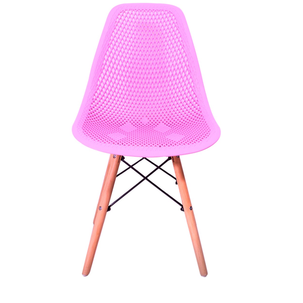 Kit 6 Cadeiras Charles Eames Eifell Furadinha Cor:Rosa - 2