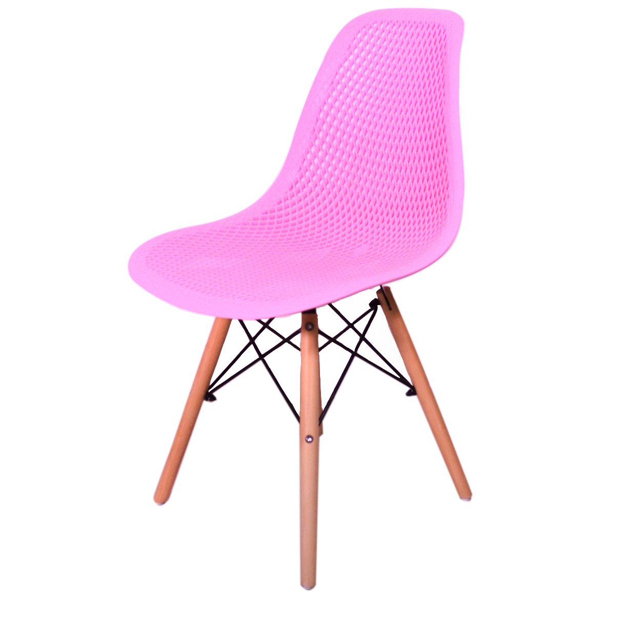 Kit 6 Cadeiras Charles Eames Eifell Furadinha Cor:Rosa - 3