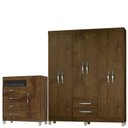Ver imagem 1 de Guarda Roupa Casal Módena e Cômoda Cannes 1 Porta Malbec – Incorplac