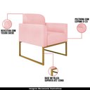 Ver imagem 7 de Conjunto Namoradeira e Poltrona Decorativa Isabella Base Industrial Suede Rosa Bebê/Dourado - Gran B