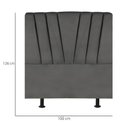 Ver imagem 4 de Cabeceira Solteiro Cama Box Estofada 100 Cm Lile Suede Cinza