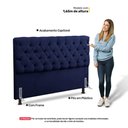 Ver imagem 6 de Cabeceira Cama Box Casal Lylla 140cm Capitonê com Frame Suede Azul Marinho - Desk Design
