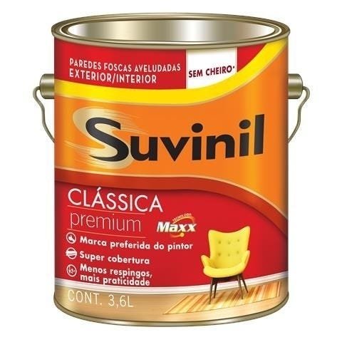 TINTA LATEX A CLASSICA MAXX FOSCO BRANCO NEVE 3,6L SUVINIL