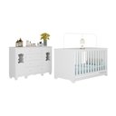 Ver imagem 2 de Berço Americano 3 em 1 com Cômoda 2 Portas 4 Gavetas Ternura Multimóveis Mp4730 Branco