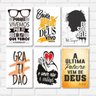 KIT COM 6 PLACAS DECORATIVAS - FRASES EVANGÉLICAS - CRISTÂS - GOSPEL - 1