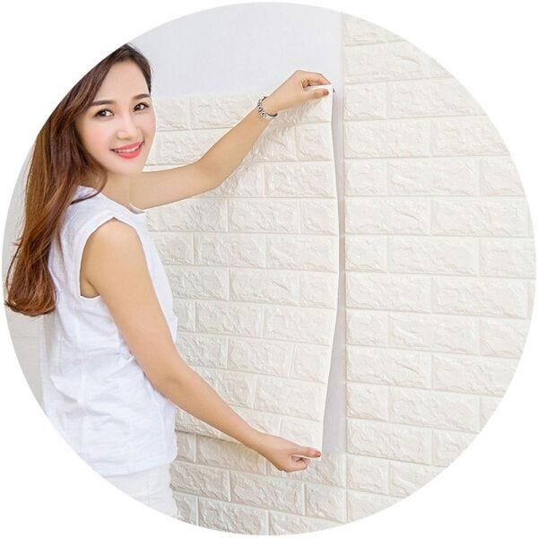 Papel de Parede 3D Kit 10 Placas Painel 70 x 76 cm Adesivo Casa Sala Quarto - 3