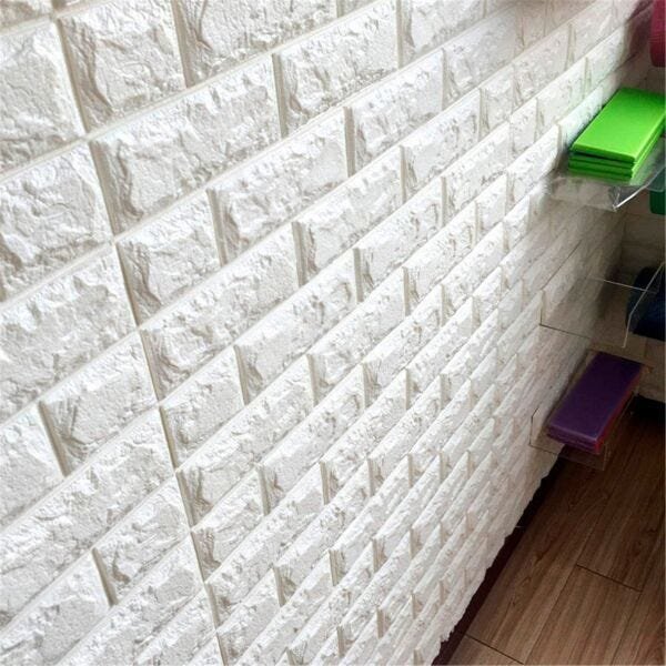 Papel de Parede 3D Kit 10 Placas Painel 70 x 76 cm Adesivo Casa Sala Quarto - 7