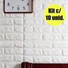 Papel de Parede 3D Kit 10 Placas Painel 70 x 76 cm Adesivo Casa Sala Quarto - 1