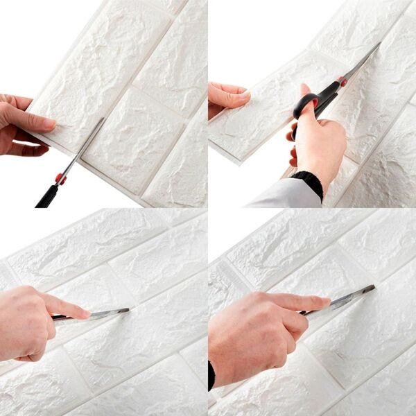 Papel de Parede 3D Kit 10 Placas Painel 70 x 76 cm Adesivo Casa Sala Quarto - 9