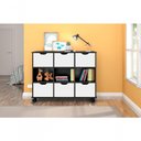 Ver imagem 2 de Estante Nicho Com Rodízios Kansas Preto Com Gavetas Brancas