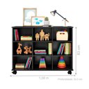 Ver imagem 3 de Estante Nicho Com Rodízios Kansas Preto Com Gavetas Brancas