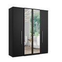 Ver imagem 2 de Guarda-Roupa 4 Portas 2 Gavetas com Espelho 181cm Splendore Preto