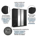 Ver imagem 5 de Guarda-Roupa Solteiro com Espelho 4 Portas 2 Gavetas 181 x 206cm Splendore Yescasa Preto