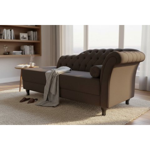 Recamier Decorativo Divã Styllus Lado Esquerdo Bouclé Marrom