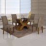 Conjunto Sala de Jantar Mesa Tampo Vidro 120cm 4 Cadeiras Olímpia New Leifer - 1