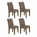 Ver imagem 3 de Conjunto Sala de Jantar Mesa Tampo Vidro 120cm 4 Cadeiras Olímpia New Leifer