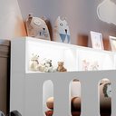 Ver imagem 4 de Cama Infantil Montessoriana Com Colchão Juvenil Led E Nicho Nina Branca + Luminária Led Branco