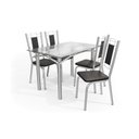 Ver imagem 2 de Conjunto Mesa Elba Tampo de Vidro Incolor com 4 Cadeiras Cromada/preto