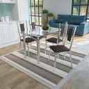 Ver imagem 1 de Conjunto Mesa Elba Tampo de Vidro Incolor com 4 Cadeiras Cromada/preto