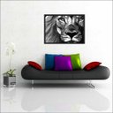 Ver imagem 3 de Quadro Decorativo Leão Abstrato Preto e Branco Animais Salas Decorações Interiores Com Moldura