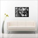 Ver imagem 1 de Quadro Decorativo Leão Abstrato Preto e Branco Animais Salas Decorações Interiores Com Moldura