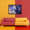 Ver imagem 1 de Quadro Decorativo Leão Abstrato Animais Salas Decorações Interiores Com Moldura
