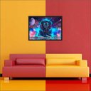 Ver imagem 2 de Quadro Decorativo Leão Abstrato Animais Salas Decorações Interiores Com Moldura