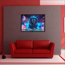 Ver imagem 4 de Quadro Decorativo Leão Abstrato Animais Salas Decorações Interiores Com Moldura