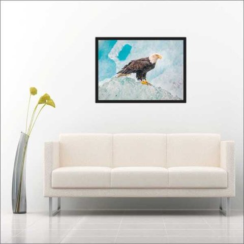 Quadro Decorativo Ave Águia Animais Salas Decorações Interiores Com Moldura