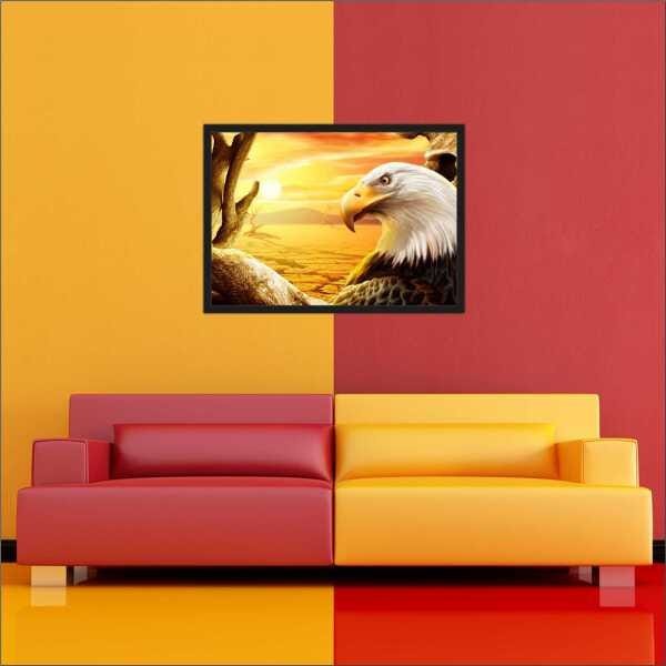 Quadro Decorativo Ave Águia Animais Salas Decorações Interiores Com Moldura - 4