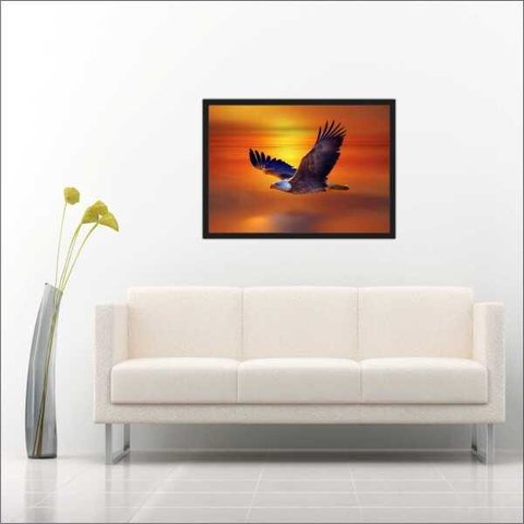 Quadro Decorativo Ave Águia Animais Salas Decorações Interiores Com Moldura