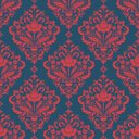 Ver imagem 1 de Papel de Parede Damask Azul e Vermelho Vintage - 3,0x0,5m