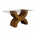 Ver imagem 2 de Conjunto Sala de Jantar Mesa Tampo Vidro 120cm 4 Cadeiras Olímpia New Leifer