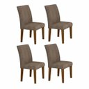 Ver imagem 3 de Conjunto Sala de Jantar Mesa Tampo Vidro 120cm 4 Cadeiras Olímpia New Leifer
