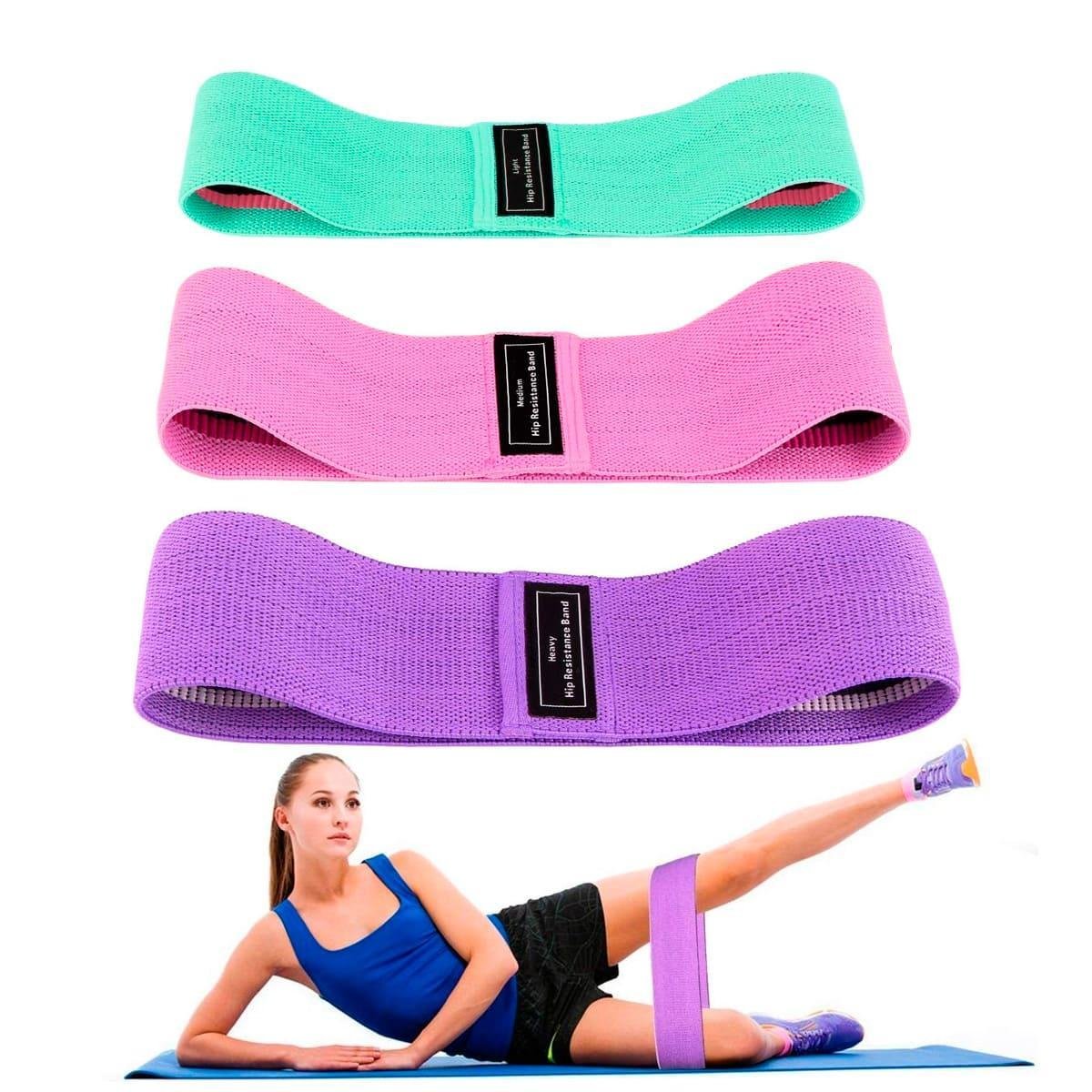 Kit 3 Hip Mini Band Pilates Yoga Fisioterapia Alongamento - 3