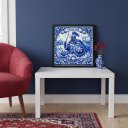 Ver imagem 2 de Quadro Estilo Azulejo Ogum 33x33cm Mold Preta Vidro