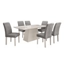 Ver imagem 2 de Conjunto Sala de Jantar Mesa Tampo Mdf/vidro Branco 6 Cadeiras Pampulha Leifer