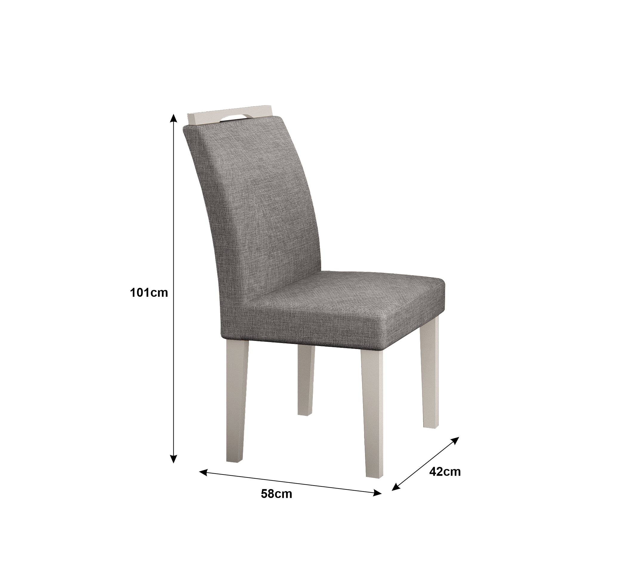 Conjunto Sala de Jantar Mesa Tampo MDF/Vidro Branco 6 Cadeiras Pampulha Leifer - 6