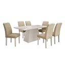 Ver imagem 2 de Conjunto Sala de Jantar Mesa Tampo Mdf/vidro Branco 6 Cadeiras Pampulha Leifer