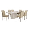 Conjunto Sala de Jantar Mesa Tampo Mdf/vidro Branco 6 Cadeiras Pampulha Leifer - 2