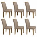 Ver imagem 3 de Conjunto Sala de Jantar Mesa Tampo Mdf/vidro Branco 6 Cadeiras Pampulha Leifer