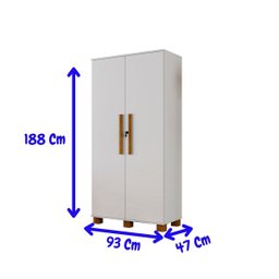 Armario Multiuso 2 Portas Chave Branco Mdf Dacar Carmolar - 6