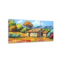 Quadro Decorativo 122x60 Sala Quarto Pintura Casinha Rústica - 7