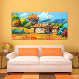 Quadro Decorativo 122x60 Sala Quarto Pintura Casinha Rústica - 3