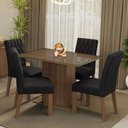 Ver imagem 1 de Conjunto Sala de Jantar Mesa Tampo de Vidro 4 Cadeiras Madesa