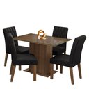 Ver imagem 2 de Conjunto Sala de Jantar Mesa Tampo de Vidro 4 Cadeiras Madesa