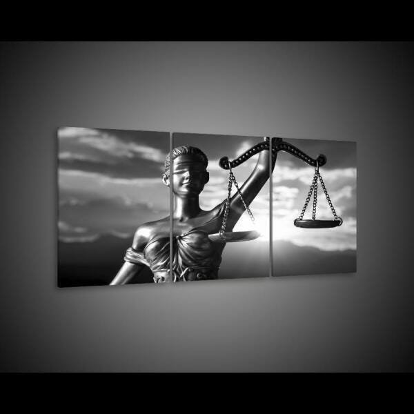 Quadro Decorativo 122x60 Sala Quarto Advocacia Themis P & B - 7