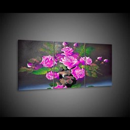 Quadro Decorativo 122x60 Sala Flores Rosas Choque Grande - 6